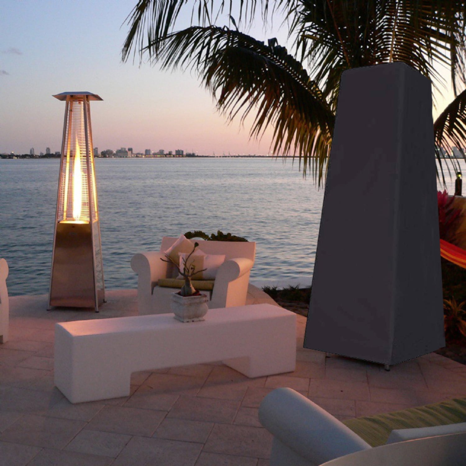 OPTUTUS Patio Heater Cover, Heavy-Duty Waterproof Black 24" x 24" x 87", Fits Most Outdoor Heaters