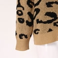 thumbnail image 4 of Gibobby SuéTer De Invierno Para Mujer Europa y América Casual Split Knitwear Leopard Two Lapel Pullover Sweater Mujer(A,G), 4 of 5