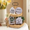 thumbnail image 4 of SXcggal Home Sweet Home Sign Wooden Bead Garland Black White Buffalo Plaid, 4 of 6