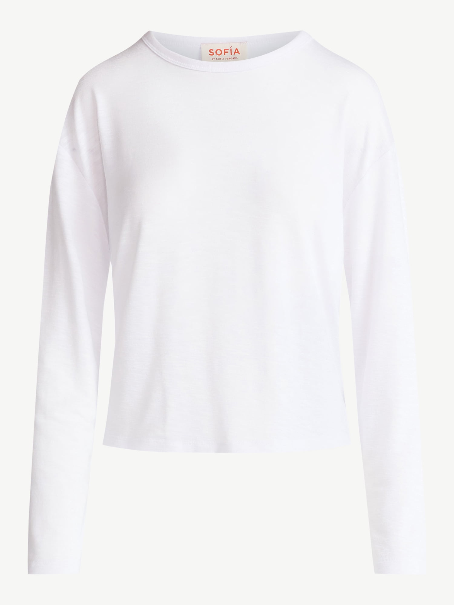 Sofia by Sofia Vergara Women's Crewneck Tee with Long Sleeves, Sizes XS-XXXL