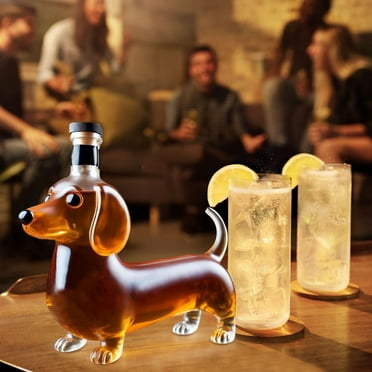 300ml Dachshund Dog Whiskey Bottle, Modern Funny Dachshund Whiskey Bottle, Unique Dachshund Shaped Whiskey Bottles Favors for Whiskey Lovers Dog Lovers, Pretty Gift for Bar, Home, Offices