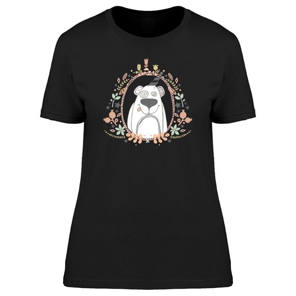 Bear With Unicorn Horn Oval Tee Women's -Image by Shutterstock