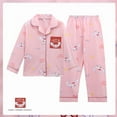 thumbnail image 4 of Girls 2-Piece Soft Colorful Long Sleeve Cartoon Print Pajama Set for 7-13 Years, 4 of 9