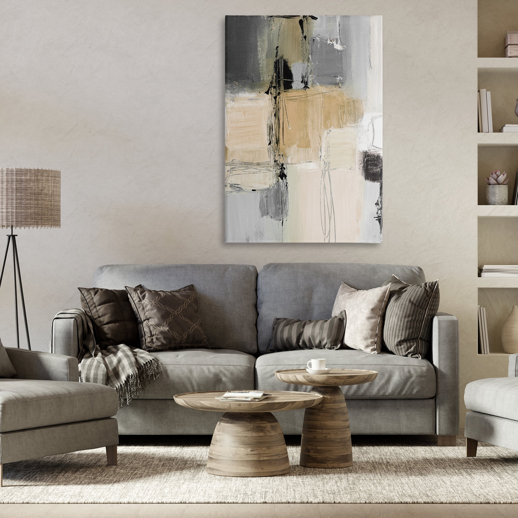 Stupell Industries Rustic Organic Abstraction Abstract Painting Wrapped Canvas Art Print Wall Art, 30 x 45