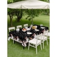 thumbnail image 3 of Outdoor Tablecloth with Umbrella Hole and Zipper, Black Christmas Rectangle Table Cloth 60x120 Inch Waterproof Tablecloth, Cute Snowman Elk Xmas Tree Winter Snowflakes Picnic Table Cover for Patio, 3 of 7