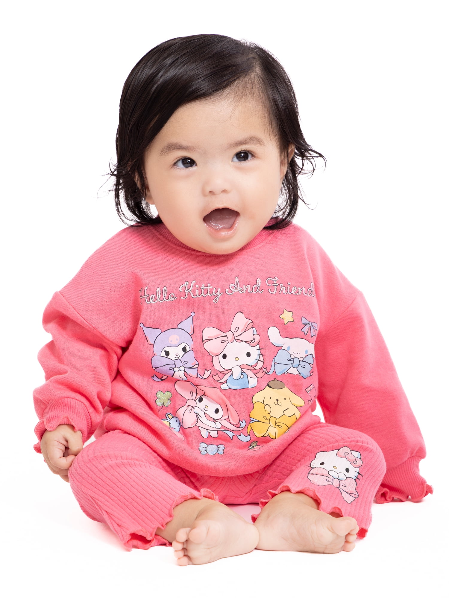 Hello Kitty and Friends Baby Girls Graphic Sweatshirt and Flared Leggings Set, 2-Piece, Sizes 0M-24M