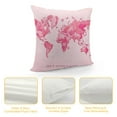 thumbnail image 4 of YANMS Quote Pink Watercolor World Map Soft Throw Pillow Covers Cushion Cover Decor for Sofa Couch Bed, 4 of 5