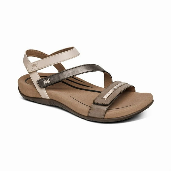 Aetrex Women's Gabby Orthopedic Adjustable Strap Sandals for Women Wide Width