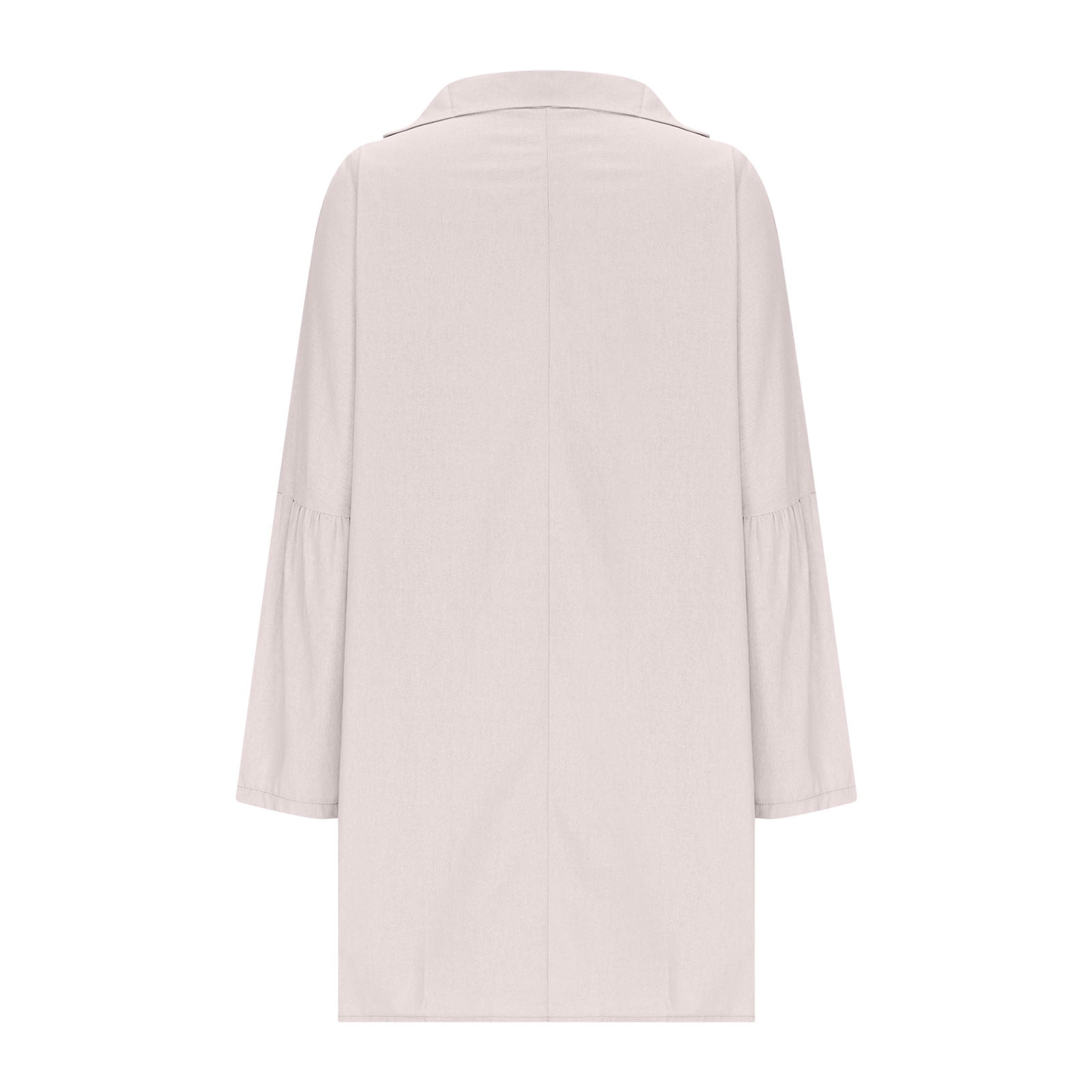 Women Cotton Linen Shirts Dress Long Sleeve Dress Shirts V-neck Blouses Beach Casual Solid Tunic Sundress