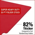thumbnail image 7 of 20 pt Super Heavy Duty Color Folders, Full Cut End Tab, Letter Size, Red (Box of 40), 7 of 7
