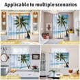 thumbnail image 6 of Beach Palm Tree Kitchen Curtains 96 Inch Length, Ocean Coastal Sky Nature Scenery Grommet Top Bedroom Living Room Curtains, Light Filtering Cafe Curtain Drapes 2 Panels Set 104''x96'', 6 of 9