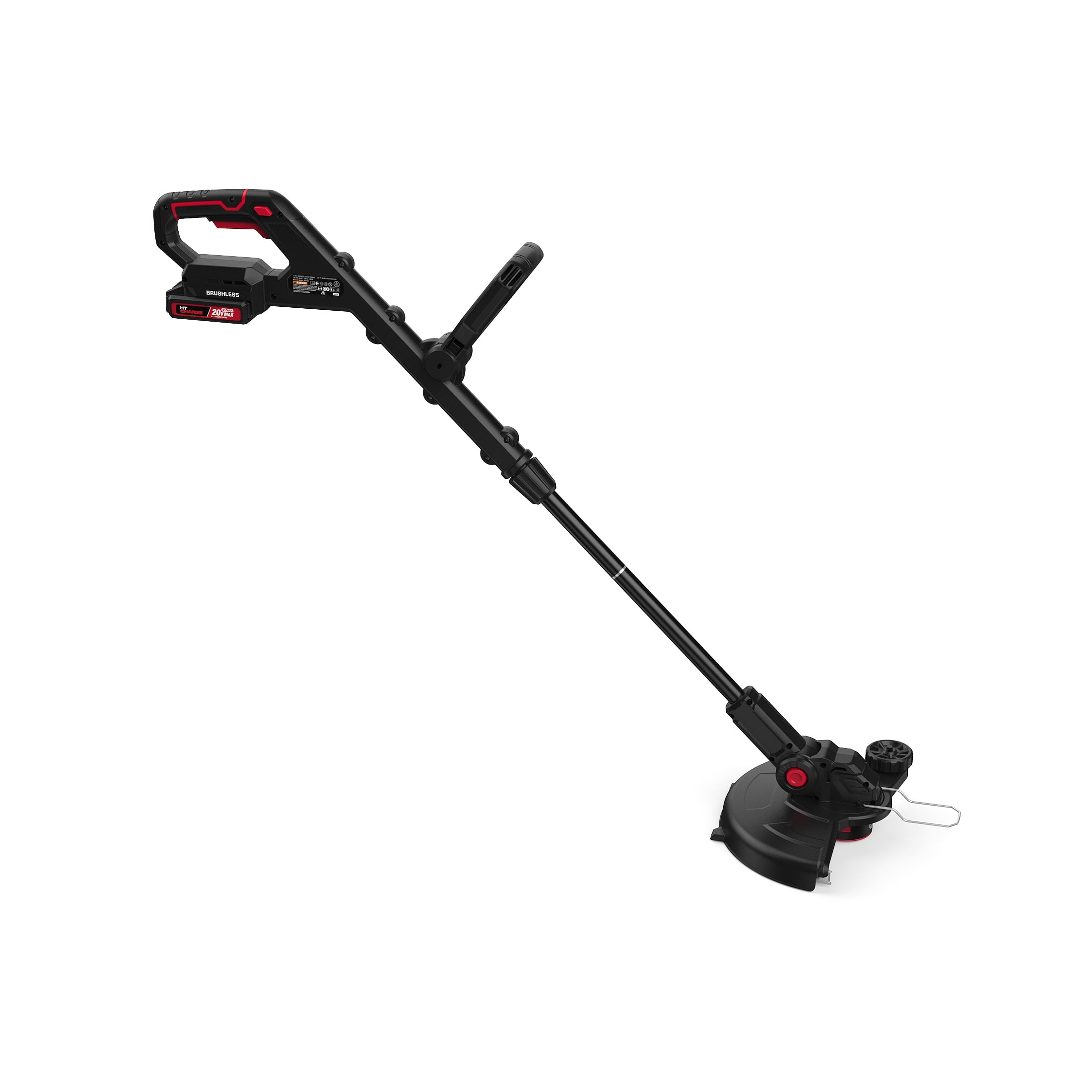 Hyper Tough 20V Max Brushless Cordless 12 in String Trimmer with 2.0Ah Battery and Charging Cable