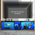 thumbnail image 5 of ChVans Modern LED TV Stand for TVs up to 80" with Adjustable LED Lights/Outlet, High Gloss Entertainment Center with Open Shelves Storage, Media Console TV Stands for Living Room, Game room, Bedroom, 5 of 6