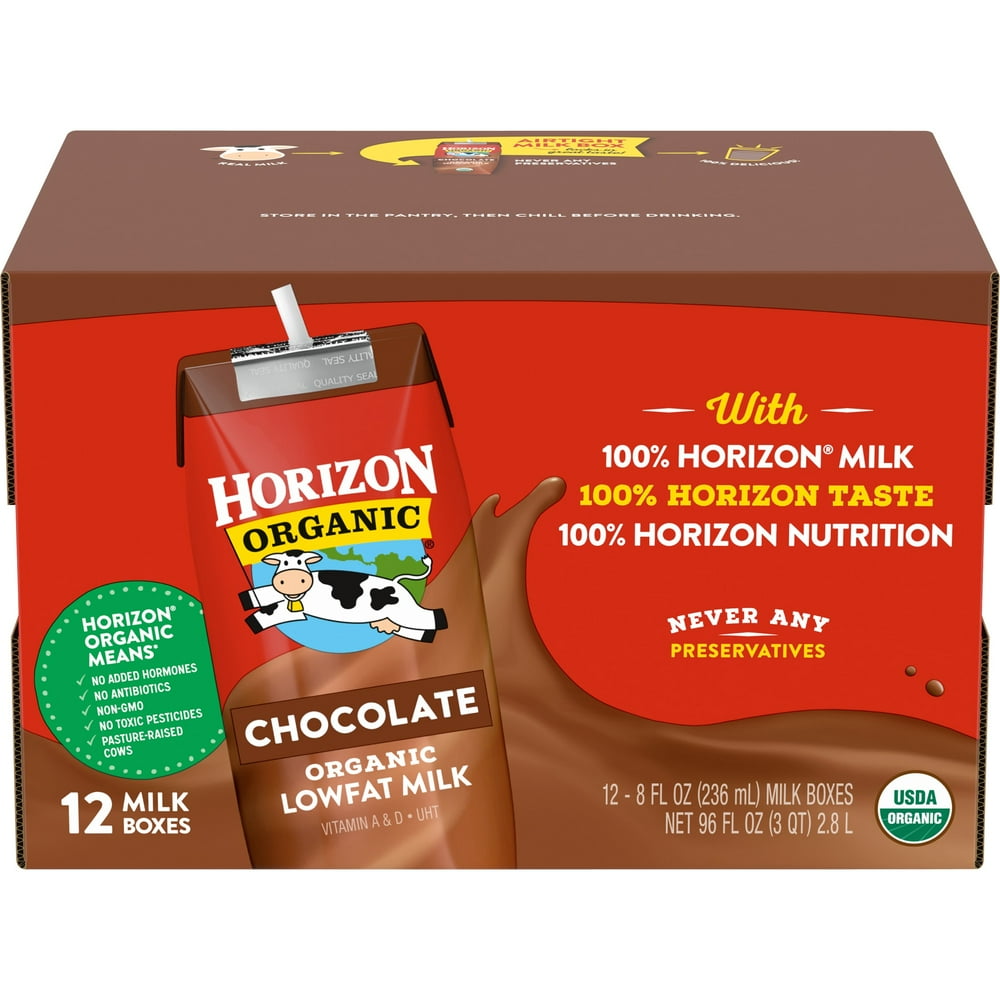 Horizon Organic 1 Lowfat UHT Chocolate Milk, 8 Oz., 12 Count Walmart
