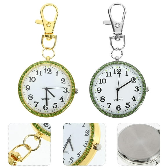 UPOUART 2Pack Mens Pocket Watches with Rhinestones Time Reading and Portable Feature