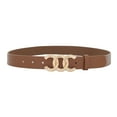 thumbnail image 2 of Earnda 3 Pack Women Buckle Belt Ladies Faux Leather Belt Black Brown White, 2 of 5