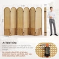 thumbnail image 2 of 6 Panel Room Divider and Folding Privacy Screen, 5.6 Ft Foldable Double Hinged Rattan Partition, Hand-Woven Rattan Room Divider Portable Wood Freestanding Wall Divider for Room Separation - Natural, 2 of 18