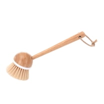 NICEXMAS Bamboo Handle Pot Dish Brush with Sturdy NonScratch Bristles for Kitchen Cleaning Light Brown