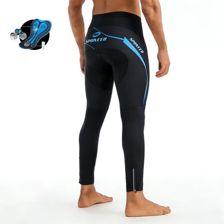 Mens Bike Pants Road Cycling Tights 4D Padded Biking Long Pants Blue L