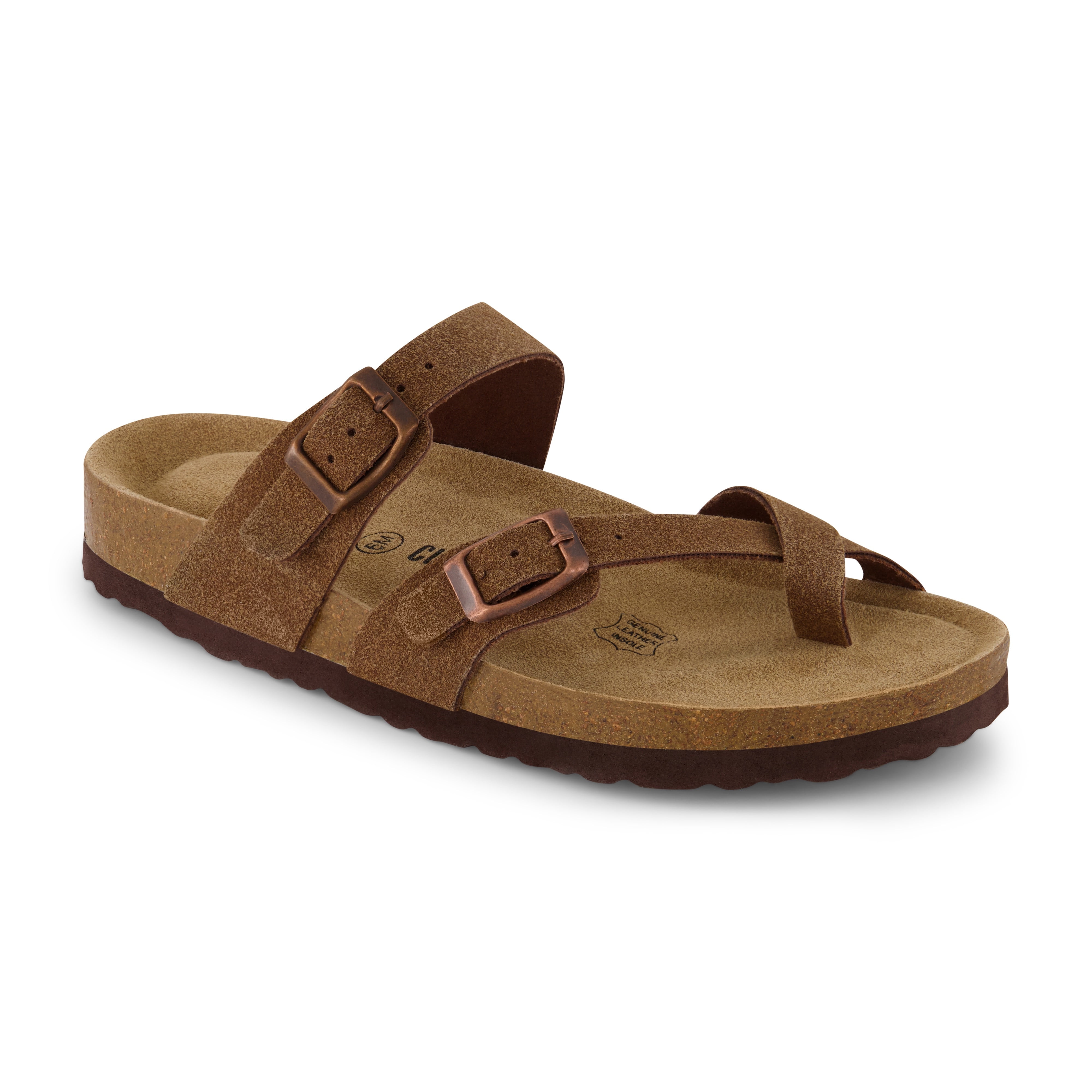 CUSHIONAIRE Women's Luna Cork Footbed Sandal with Comfort 