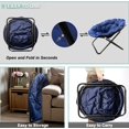 thumbnail image 5 of Folding Chair, Saucer Chair with Metal Frame, Comfy Moon Chairs for Bedroom, Living Rooms, Apartments, Camping, Lounging, Garden and Courtyard (Blue), 5 of 12