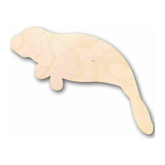 Unfinished Wood Manatee Calf Sea Cow Silhouette - Craft- up to 46" DIY 5" / 1/4"