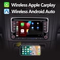 thumbnail image 3 of YZKONG estéreo de coche compatible para VW Passat Golf MK5 Jetta Caddy EOS Tiguan con Carplay inalámbrico Android Auto IPS pantalla táctil Radio de coche con cámara de respaldo, radio AM/FM, BT, puert, 3 of 5