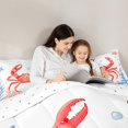thumbnail image 4 of Homewish Red Crab Teen Bedding Comforter Set 7pcs, Cartoon Ocean Coral Queen Bedding Sets, Kawaii Starfish Animal Reversible Queen Sheet Sets, Microfiber Bedroom Decor, 4 of 7