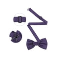 thumbnail image 4 of INSPIRE CHIC Men's Grids Patterned Solid Color Adjustable Pre-tied Bow Tie Dark Purple, 4 of 4