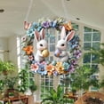 thumbnail image 5 of Wovilon Colorful Easter Bunny Egg Hanging Ornaments, Acrylic 7.87"x7.87" 2D Flat Pendant for Home, Spring Decoration for Wall Garden Mantel, Thoughtful Holiday Gift for Family Friends, 5 of 7