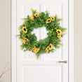 thumbnail image 3 of de Puerta Vívida, Hojas , Accesorios de Fotografía, de Adornos de Flores para Decoración para hogar, Ventana de Girasol BLESIY Corona de puerta delantera, 3 of 8