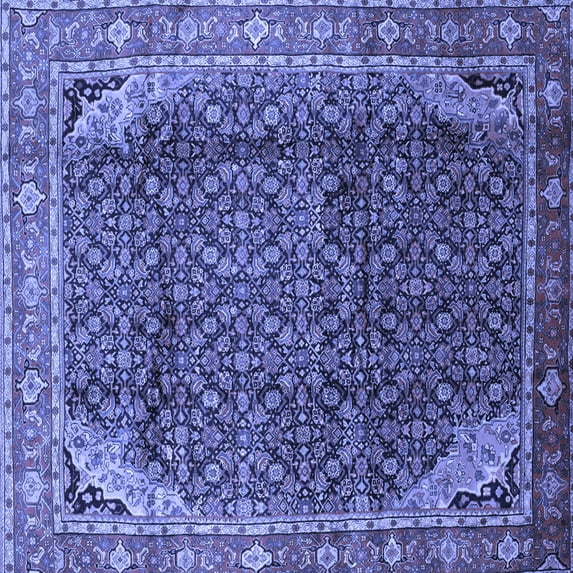 Ahgly Company Indoor Square Persian Blue Traditional Area Rugs, 4' Square