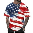 thumbnail image 2 of cllios Men 4th of July Shirts Big and Tall Patriotic Tee Shirts for Men Distressed Red White and Blue Graphic Tees Summer Casual Short Sleeve Crewneck Tops, 2 of 5