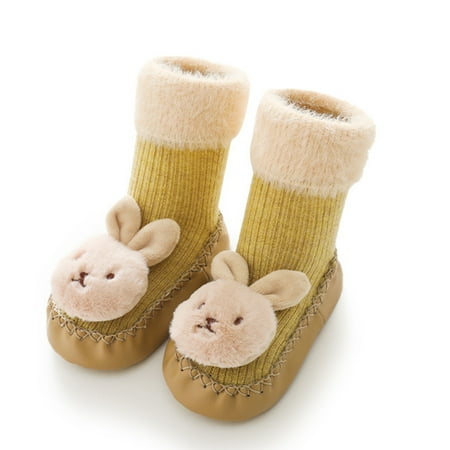 

TOWED22 Toddler Girl Boots Delicate Running Shoes for Baby Girls Animal Plush Boys Shoes Prewalker Baby Toddler Boots Warm Sneakers Baby Shoes Yellow