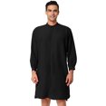 thumbnail image 1 of Lars Amadeus CamisÃ³n de manga larga para hombre, camisÃ³n ligero con cuello de banda, camisÃ³n para dormir Negro M Unique Bargains CamisÃ³n, 1 of 5