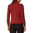thumbnail image 3 of Hobemty Women's Mock Neck Blouse Long Sleeve Basic Knitted Tops, 3 of 6