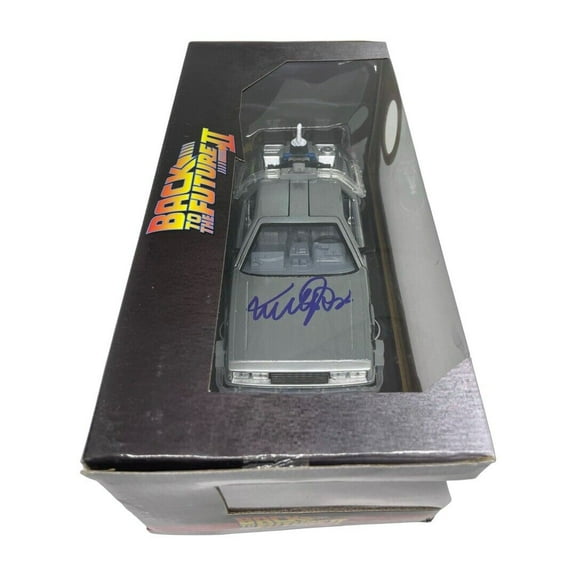 Michael J. Fox Signed Marty McFly Back to the Future DeLorean Diecast Car JSA