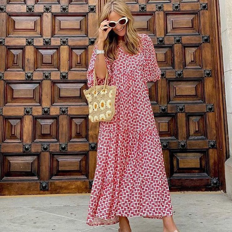 vintage boho chic dresses Reclaimed Vintage long sleeve boho winter maxi dress in floral print