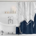 thumbnail image 3 of Blue Marble Crack Shower Curtain, Waterproof Shower Curtains for Bathroom, Modern Abstract Geometric Texture Washable Fabric Bathtub Curtain Set Bath Decor with 12 Hooks 48"x72", 3 of 8