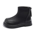 thumbnail image 3 of Boots for Girls Kids Ankle Boots Short Boots Toddlers Dress Boots Low Chunky Heel Side Zipper, Black, 3 of 6