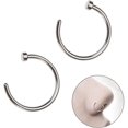 thumbnail image 2 of piezas de aros para nariz unisex de acero quirúrgico con bisagras y segmento de clicker, para cartílago de hélice, piercing corporal de titanio y acero, color plateado, 105316I265JIPCS, 2 of 5
