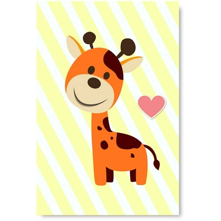 Awkward Styles Friends Forever Poster Art Giraffe Illustration Kids Room Wall Art Baby Room Art Funny Decor for Kids Animals Picture Newborn Baby Room Wall Decor Safari Wallpapers Made in