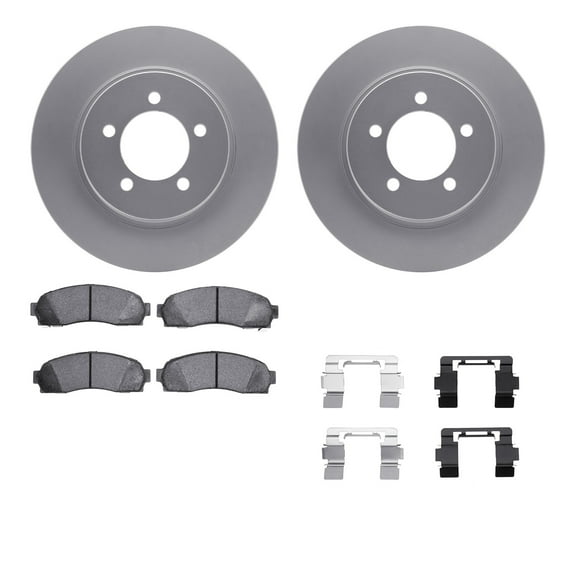 Dynamic Friction Company Front Geospec Brake Rotors with 5000 Advanced Brake Pads includes Hardware 4512-99161