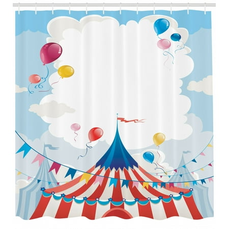 Circus Shower Curtain Circus Day Canvas Tents Stratus Cloudy