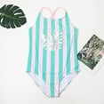thumbnail image 2 of ZPWKLM Onesie Beachwear Swimwear Striped Swimsuit Tankini Swim Rompers For Girl Swimming Outfits Set For Toddlers size 6-7T, 2 of 5