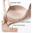 thumbnail image 2 of Exerin Women's Push Up Bra Wireless Comfortable Padded Plunge T-Shirt Bras(Beige,36DD), 2 of 5