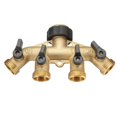 thumbnail image 2 of LOVIVER 3/4 Inch Water Hose Splitter Connector 4 Way Brass Splitter Valve Gardening Lawn, 2 of 6