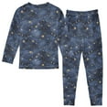 thumbnail image 3 of Pajamama Retro Dark Blue Cute Comfortable Cotton Two-piece Pajama Set, 3 of 7