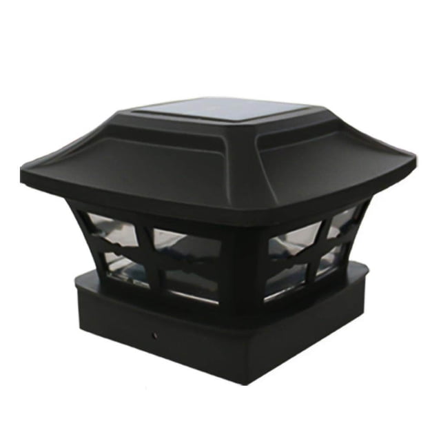 Cateissary Lámpara de cabeza de columna solar Sin cableado Luz de cerca solar Luz de tapa de poste impermeable con interruptor de tres engranajes Iluminación y accesorios