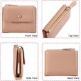 thumbnail image 3 of Leather Small Wallet Simple Bifold Wallet Zipper Pocket Cash Card Holder Coin Purse (Yellow), 3 of 5